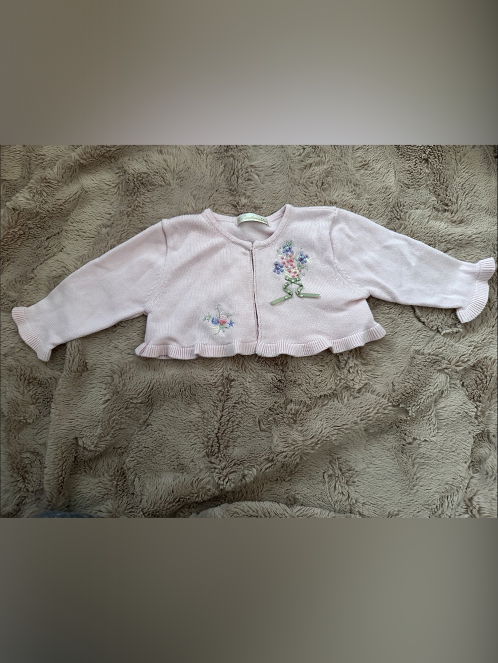 Floral Embroidered Knit Cardigan, Cinderella brand, 9 months